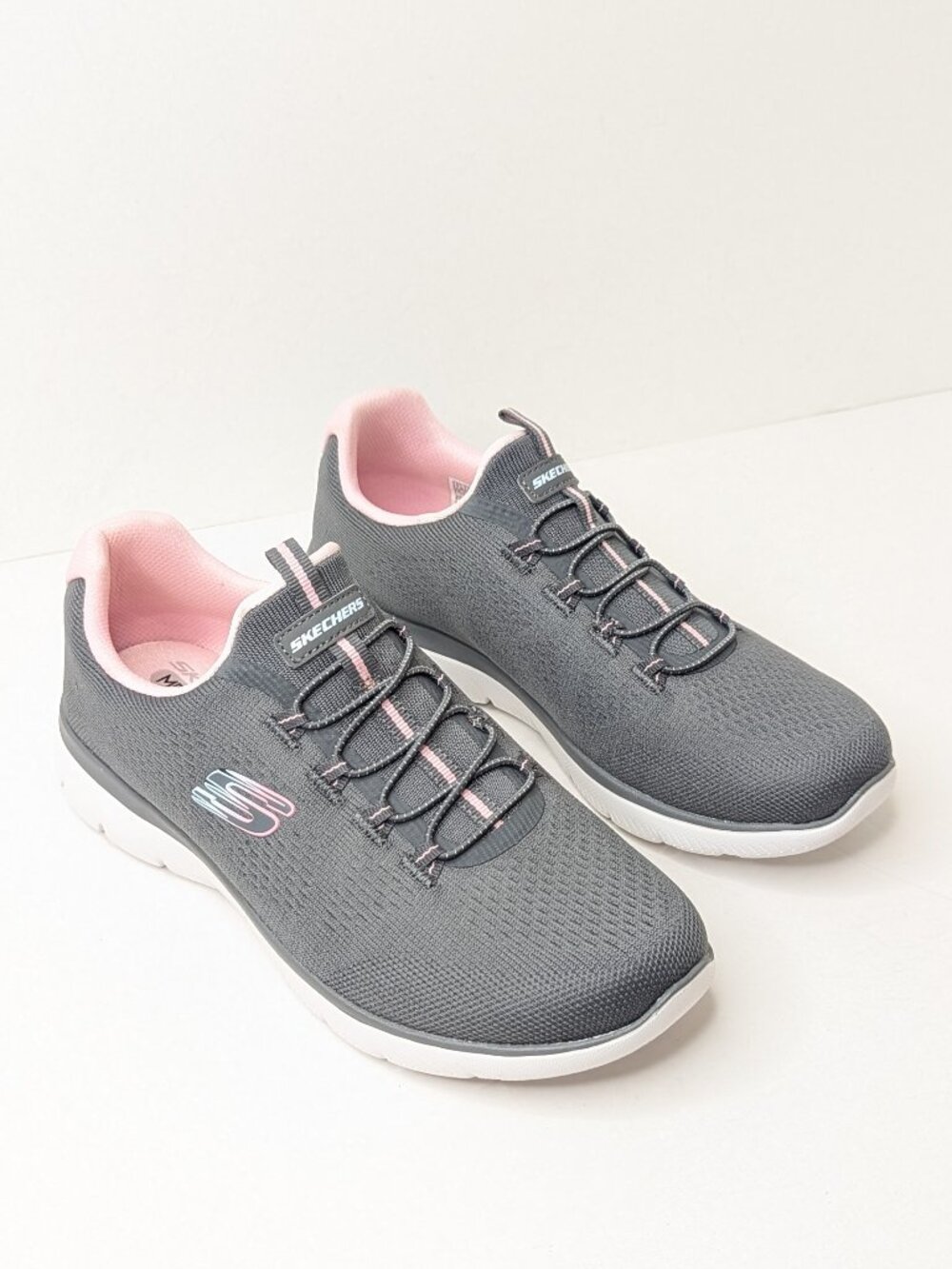 Skechers Summits Radiant Flow Slip-On Shoes Charcoal Pink Women's 7.5 Wide